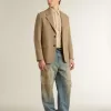 Camicia oversize in pizzo trasparente color crema