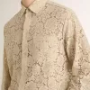 Camicia oversize in pizzo trasparente color crema