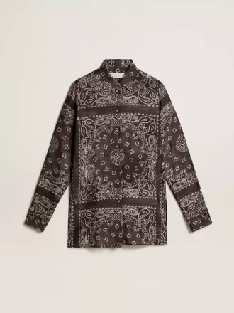Camicia pigiama in grigio antracite con stampa paisley Camicia pigiama in grigio antracite con stampa paisley