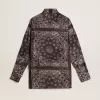 Camicia pigiama in grigio antracite con stampa paisley Camicia pigiama in grigio antracite con stampa paisley