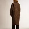 Cappotto da donna monopetto in lana con motivo jacquard Cappotto da donna monopetto in lana con motivo jacquard
