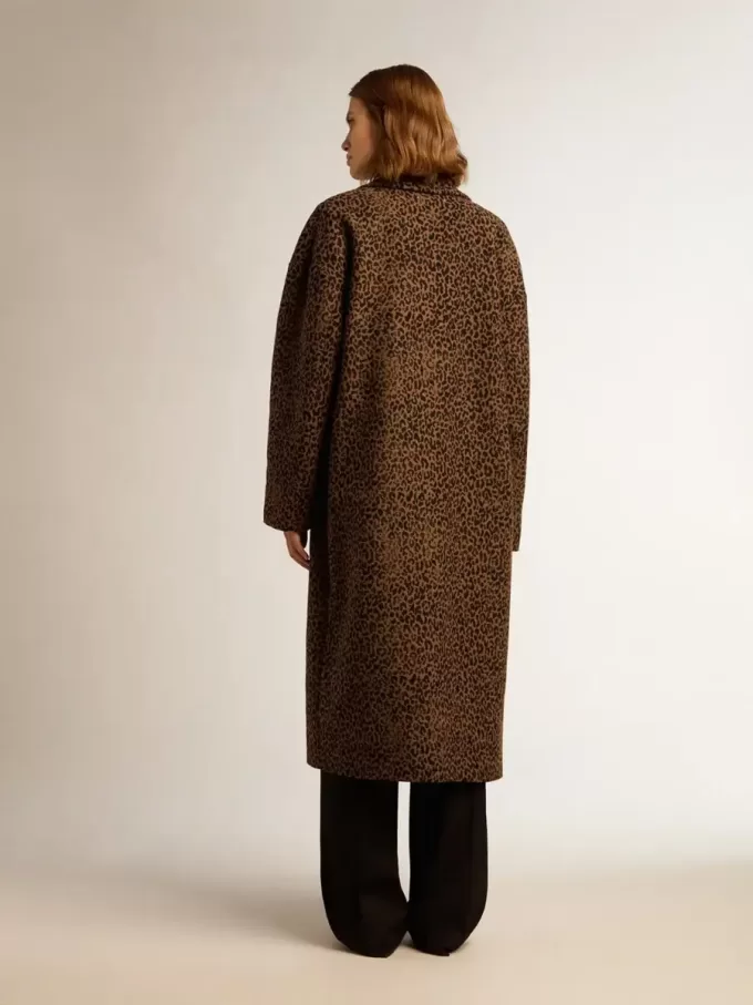 Cappotto da donna monopetto in lana con motivo jacquard Cappotto da donna monopetto in lana con motivo jacquard