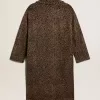 Cappotto da donna monopetto in lana con motivo jacquard Cappotto da donna monopetto in lana con motivo jacquard