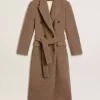 Cappotto doppiopetto da donna in misto lana beige Cappotto doppiopetto da donna in misto lana beige
