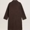 Cappotto Journey monopetto da uomo in misto lana stropicciata con spilla floreale Cappotto Journey monopetto da uomo in misto lana stropicciata con spilla floreale