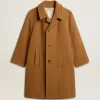 Cappotto monopetto da uomo color tabacco