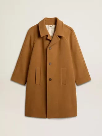 Cappotto monopetto da uomo color tabacco