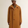 Cappotto monopetto da uomo color tabacco