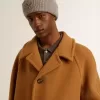 Cappotto monopetto da uomo color tabacco