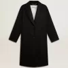 Cappotto nero monopetto da donna Cappotto nero monopetto da donna