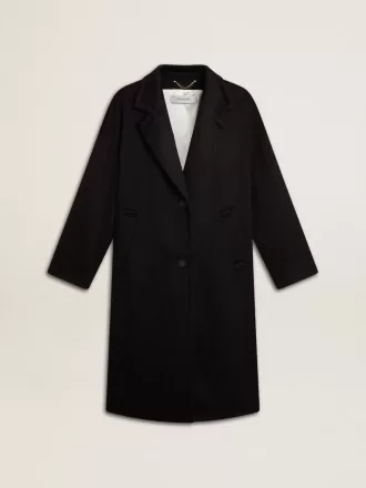 Cappotto nero monopetto da donna Cappotto nero monopetto da donna