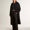 Cappotto nero monopetto da donna Cappotto nero monopetto da donna