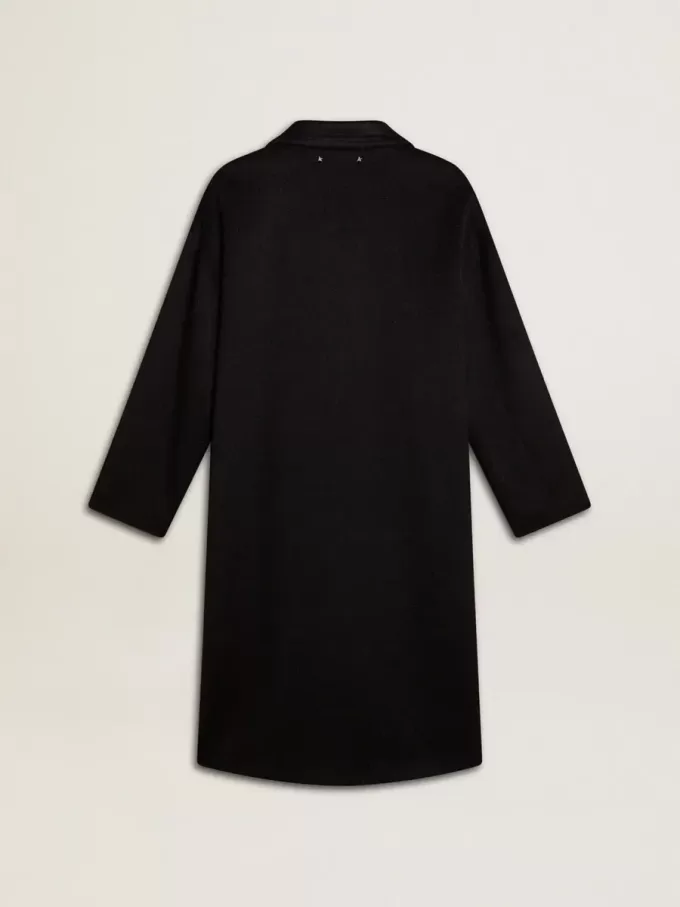 Cappotto nero monopetto da donna Cappotto nero monopetto da donna