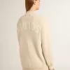 Cardigan da donna beige con scritta “Golden” sul retro