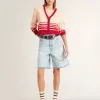 Cardigan da donna color crema con strisce rosse Cardigan da donna color crema con strisce rosse