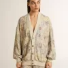 Cardigan da donna con stampa floreale e ricami Cardigan da donna con stampa floreale e ricami