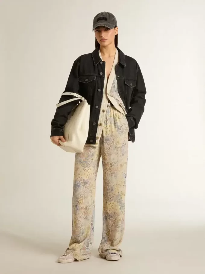 Cardigan da donna con stampa floreale e ricami Cardigan da donna con stampa floreale e ricami
