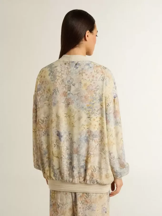 Cardigan da donna con stampa floreale e ricami Cardigan da donna con stampa floreale e ricami
