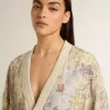 Cardigan da donna con stampa floreale e ricami Cardigan da donna con stampa floreale e ricami