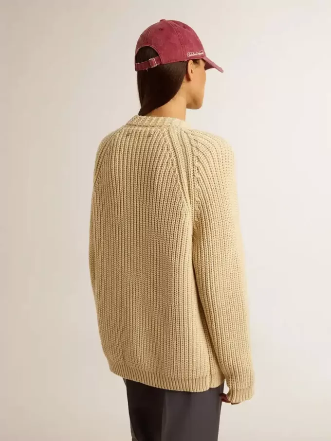 Cardigan da donna in cotone con ricamo sul davanti Cardigan da donna in cotone con ricamo sul davanti