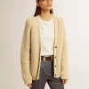 Cardigan da donna in cotone con ricamo sul davanti Cardigan da donna in cotone con ricamo sul davanti
