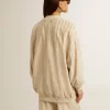 Cardigan da donna in seta e viscosa con motivo gessato Cardigan da donna in seta e viscosa con motivo gessato