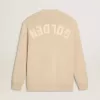 Cardigan da uomo beige con scritta “Golden” sul retro Cardigan da uomo beige con scritta “Golden” sul retro