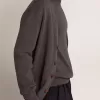 Cardigan da uomo in cotone grigio mélange con logo sul retro Cardigan da uomo in cotone grigio mélange con logo sul retro