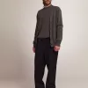 Cardigan da uomo in cotone grigio mélange con logo sul retro Cardigan da uomo in cotone grigio mélange con logo sul retro