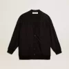 Cardigan nero da donna con ricami sfumati Cardigan nero da donna con ricami sfumati