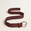 Cintura da donna in pelle intrecciata bordeaux Cintura da donna in pelle intrecciata bordeaux