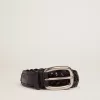 Cintura da donna in pelle nera