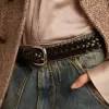 Cintura da donna in pelle nera