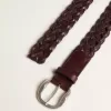 Cintura da uomo in pelle intrecciata marrone scuro Cintura da uomo in pelle intrecciata marrone scuro