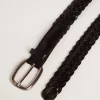Cintura da uomo in pelle intrecciata nera Cintura da uomo in pelle intrecciata nera