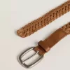 Cintura Houston in pelle intrecciata grigio tortora Cintura Houston in pelle intrecciata grigio tortora