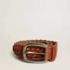 Cintura Houston in pelle intrecciata marrone Cintura Houston in pelle intrecciata marrone