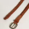 Cintura Houston in pelle intrecciata marrone Cintura Houston in pelle intrecciata marrone