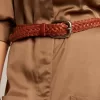 Cintura Houston in pelle intrecciata marrone Cintura Houston in pelle intrecciata marrone