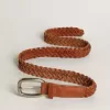 Cintura Houston in pelle intrecciata marrone Cintura Houston in pelle intrecciata marrone