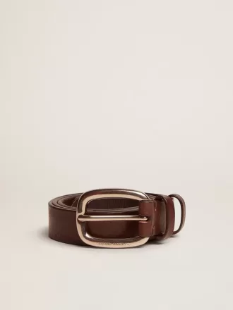 Cintura Houston marrone in pelle lavata