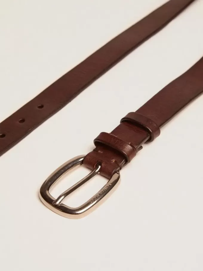 Cintura Houston marrone in pelle lavata Cintura Houston marrone in pelle lavata