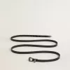 Cintura in pelle nera con fibbia argentata Cintura in pelle nera con fibbia argentata