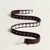 Cintura Trinidad in pelle marrone scuro con maxi borchie argentate Cintura Trinidad in pelle marrone scuro con maxi borchie argentate