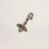 Ciondolo a forma di ape in ottone color argento con cristalli Ciondolo a forma di ape in ottone color argento con cristalli