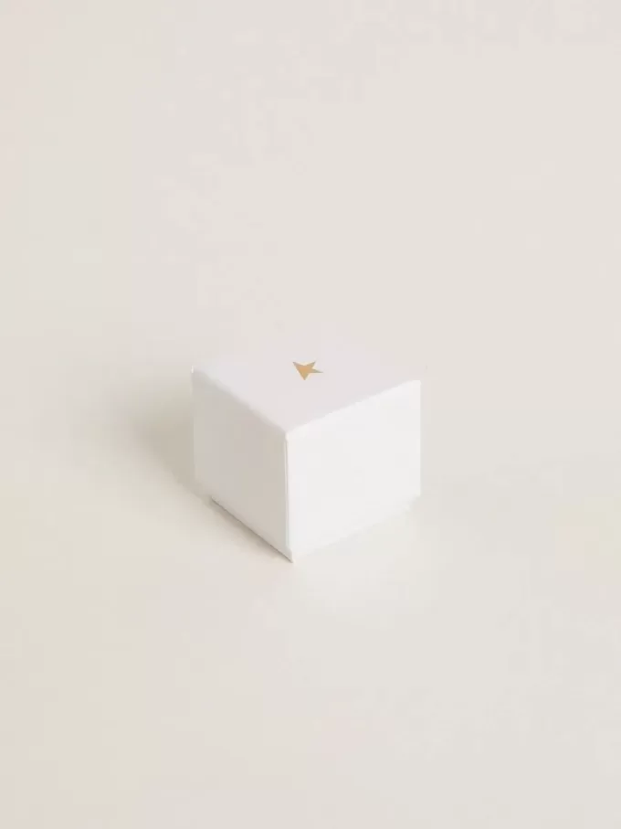Ciondolo a forma di borsellino in ottone color argento con cristalli