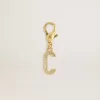 Ciondolo a forma di lettera C in ottone color oro con cristalli Ciondolo a forma di lettera C in ottone color oro con cristalli