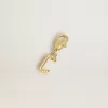 Ciondolo a forma di lettera C in ottone color oro con cristalli Ciondolo a forma di lettera C in ottone color oro con cristalli