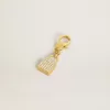 Ciondolo a forma di lucchetto in ottone dorato con cristalli Ciondolo a forma di lucchetto in ottone dorato con cristalli
