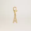 Ciondolo lettera A in ottone dorato con cristalli Ciondolo lettera A in ottone dorato con cristalli